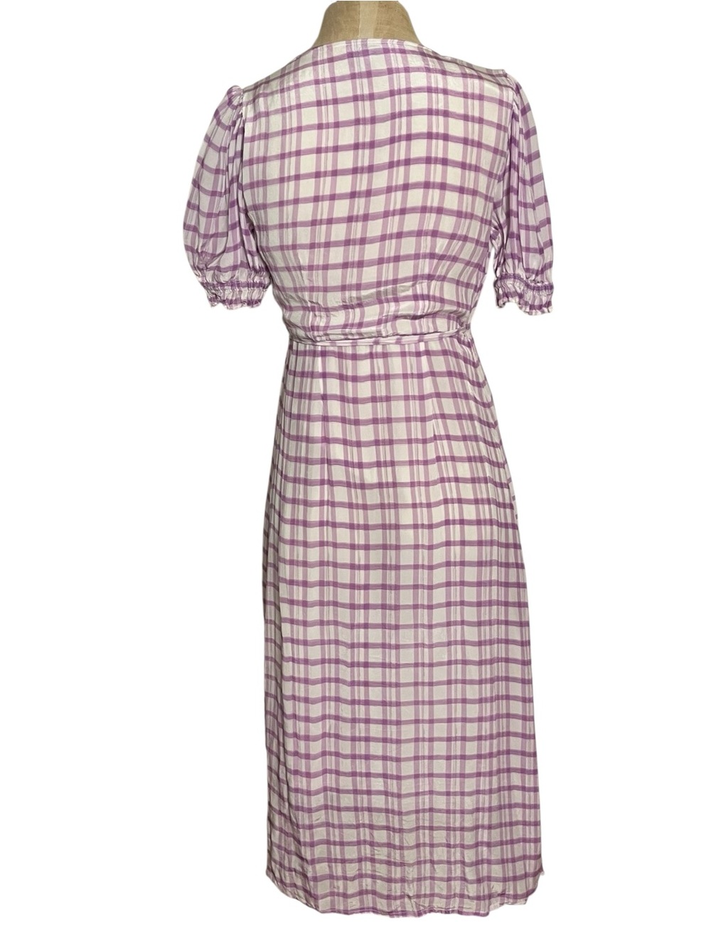 Lily and Lionel x Anthropologie Fifi Plaid Wrap Midi Dress Size 6 - Picture 7 of 16
